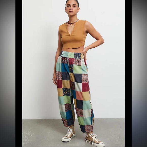 BDG Pants - BDG Zana Patchwork Corduroy Trousers XS High Rise Wide Leg